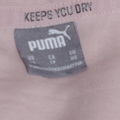 Puma Womens Pale Pink Pullover Hoodie XS Lightweight Athletic