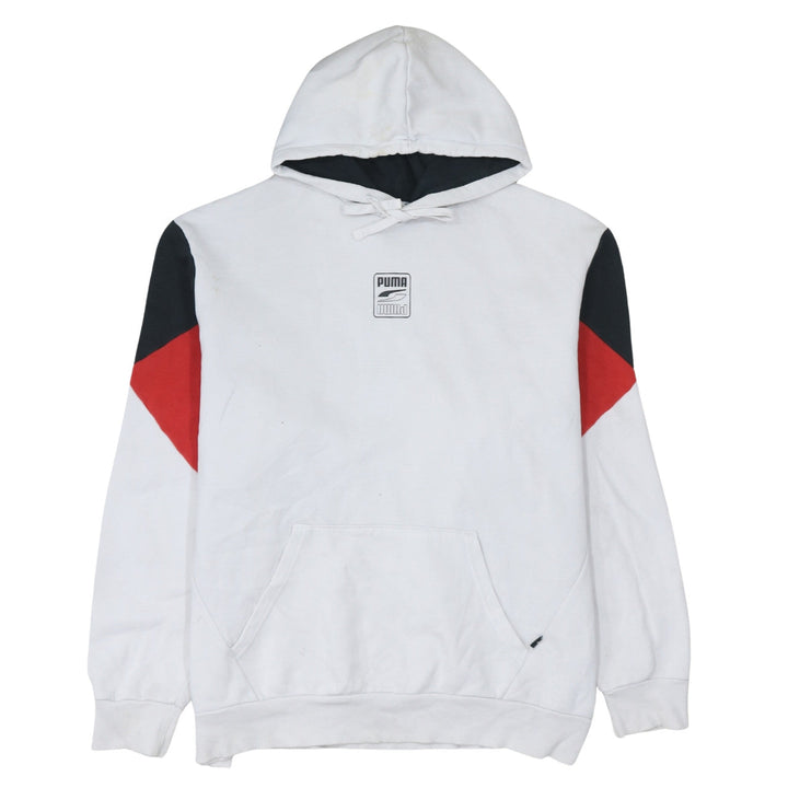 Puma Men's White Pullover Hoodie XL Sports Fleece Logo Sweatshirt