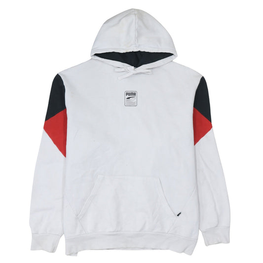 Puma Men's White Pullover Hoodie XL Sports Fleece Logo Sweatshirt
