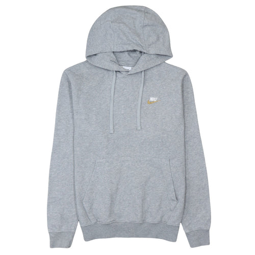 Nike Men's Grey Pullover Hoodie Size S Regular Fit Fleece Sweatshirt