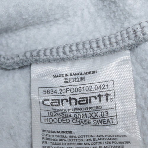 Carhartt WIP Grey Men’s Pullover Hoodie M Regular Fit Fleece