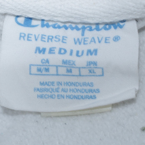 Champion Men's White Medium Reverse Weave Pullover Hoodie