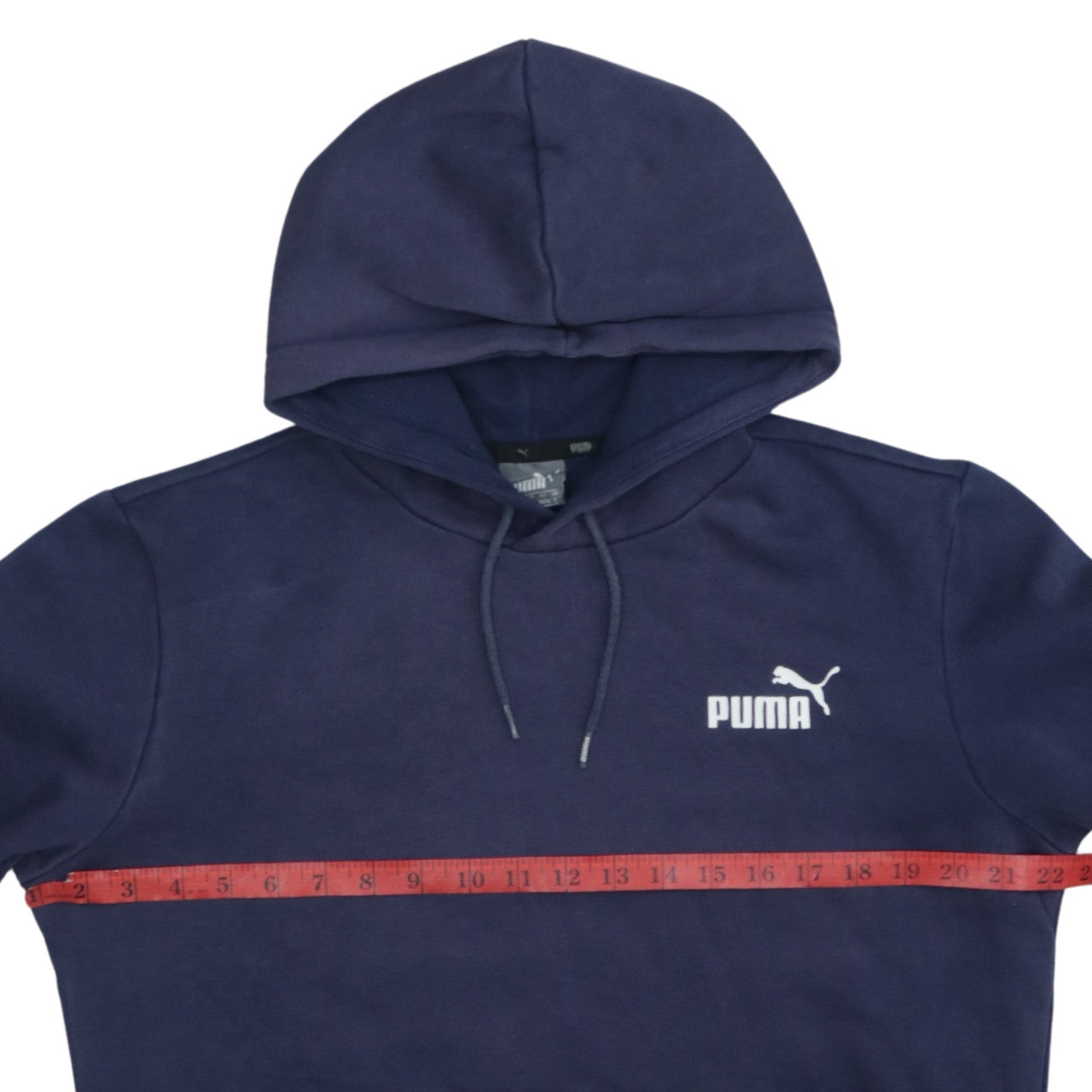 Puma Men Blue Pullover Hoodie Small Fleece Logo Hooded Sweatshirt