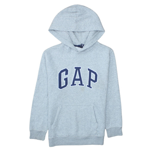 GAP Boys Grey Pullover Hoodie 10-11 Years Fleece Logo Hooded Sweatshirt