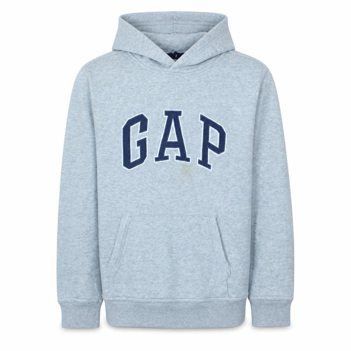 Gap Boys Grey Pullover Hoodie 10-11 Years Fleece Logo Hooded Sweatshirt