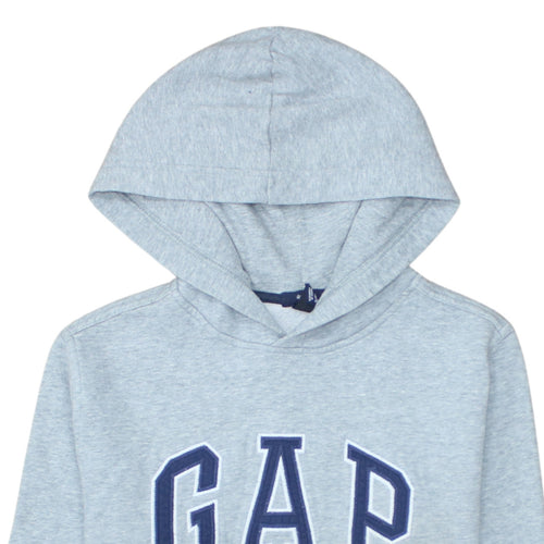 GAP Boys Grey Pullover Hoodie 10-11 Years Fleece Logo Hooded Sweatshirt
