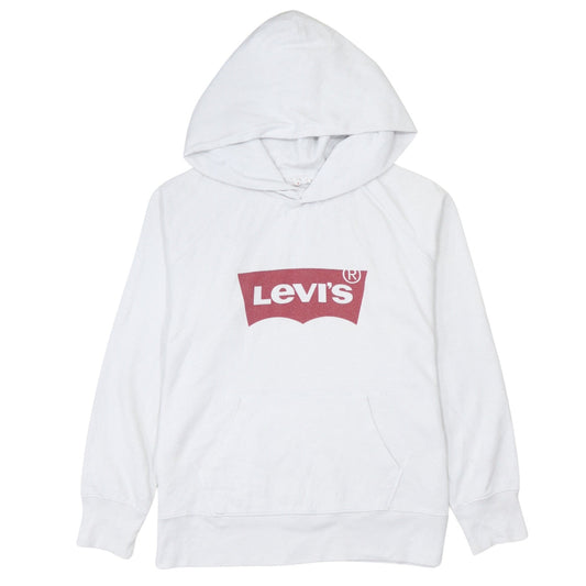 Levi's Men's White Pullover Hoodie S Logo Graphic Fleece Sweatshirt