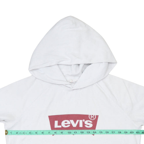 Levi's Men's White Pullover Hoodie S Logo Graphic Fleece Sweatshirt