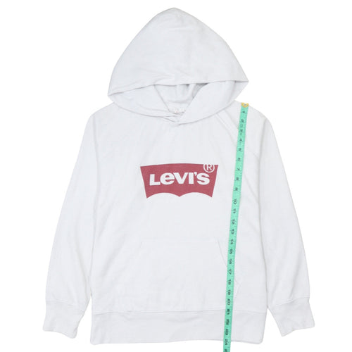 Levi's Men's White Pullover Hoodie S Logo Graphic Fleece Sweatshirt