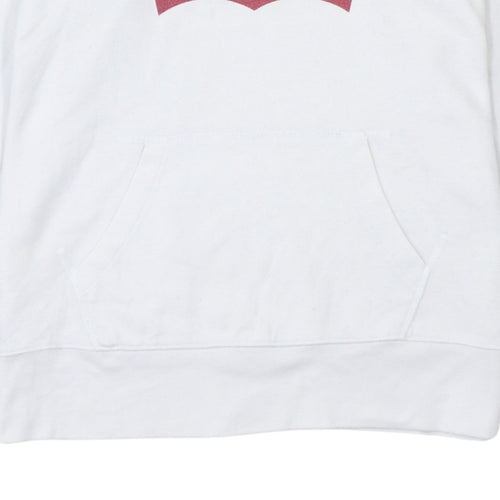 Levi's Men's White Pullover Hoodie S Logo Graphic Fleece Sweatshirt