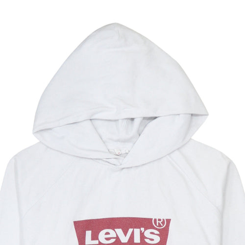 Levi's Men's White Pullover Hoodie S Logo Graphic Fleece Sweatshirt