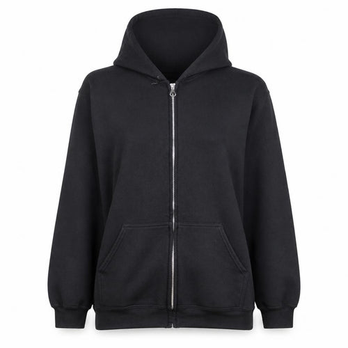 Pretty Little Thing Womens Black Full Zip Hoodie Size L