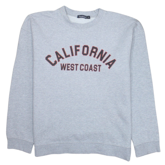 Boohoo Women Grey California West Coast Sweatshirt Size S