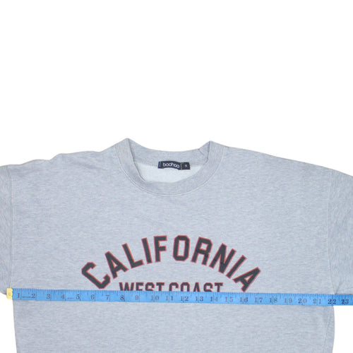 Boohoo Women Grey California West Coast Sweatshirt Size S