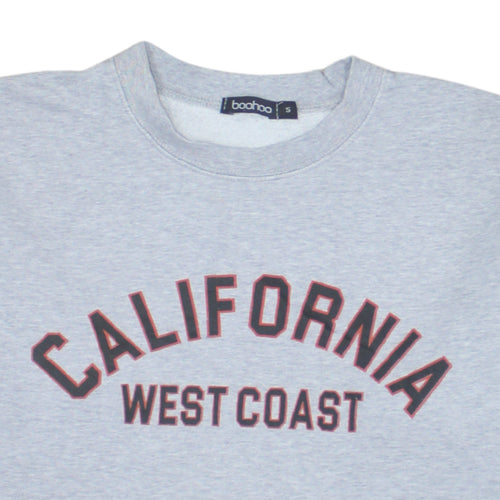 Boohoo Women Grey California West Coast Sweatshirt Size S