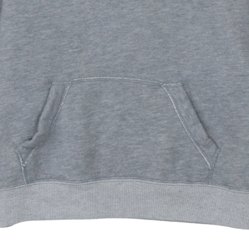 Hollister Women’s Grey Pullover Hoodie L Cotton Blend Logo Sweatshirt