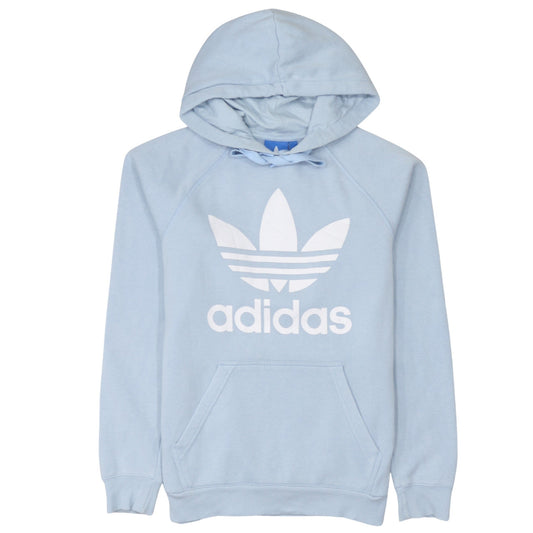 Adidas Men’s Blue Pullover Hoodie Small Logo Fleece Sweatshirt