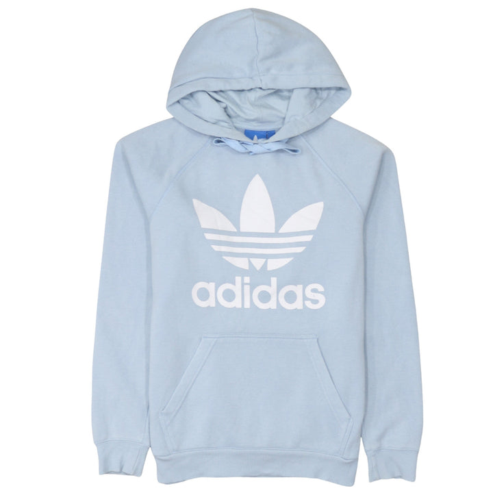Adidas Men’s Blue Pullover Hoodie Small Logo Fleece Sweatshirt