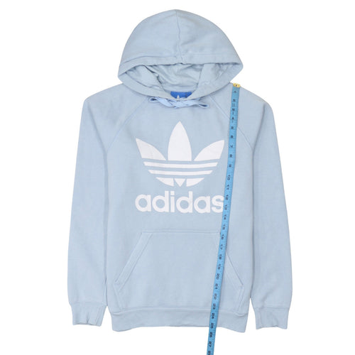 Adidas Men’s Blue Pullover Hoodie Small Logo Fleece Sweatshirt