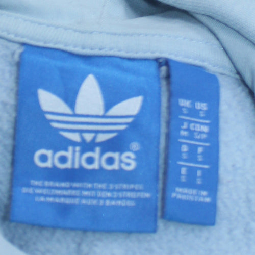 Adidas Men’s Blue Pullover Hoodie Small Logo Fleece Sweatshirt