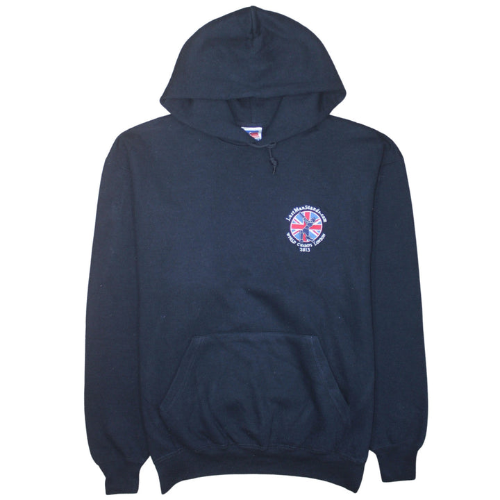 Russell Men's Black Pullover Hoodie L Embroidered Sports Fleece