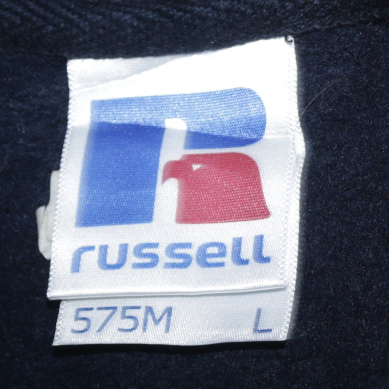 Russell Men's Black Pullover Hoodie L Embroidered Sports Fleece