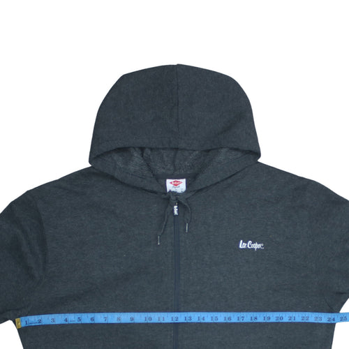 Lee Cooper Men's Grey Full Zip Hoodie XL Regular Fit Fleece