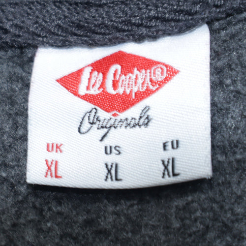 Lee Cooper Men's Grey Full Zip Hoodie XL Regular Fit Fleece