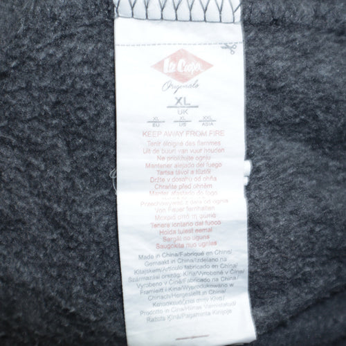 Lee Cooper Men's Grey Full Zip Hoodie XL Regular Fit Fleece
