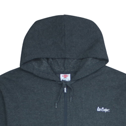 Lee Cooper Men's Grey Full Zip Hoodie XL Regular Fit Fleece
