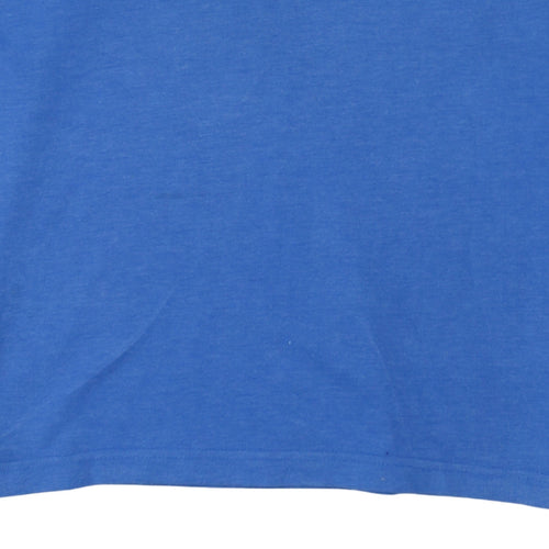 Chaps Men Blue 2XL Collared 1/4 Zip Cotton Blend Sweatshirt
