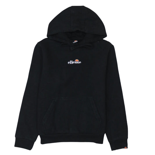Ellesse Womens Black Pullover Hoodie UK 12 Hooded Sweatshirt
