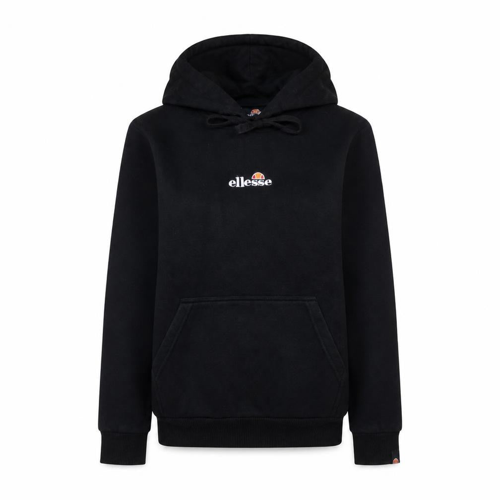 Front view of Ellesse women’s black pullover hoodie uk 12 hooded sweatshirt