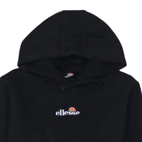 Ellesse Womens Black Pullover Hoodie UK 12 Hooded Sweatshirt