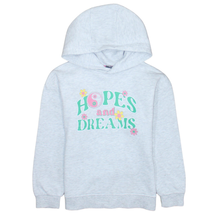 Primark Girls Grey 'Hopes and Dreams' Pullover Hoodie 8-9 Years