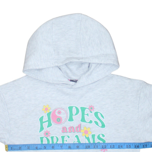 Primark Girls Grey 'Hopes and Dreams' Pullover Hoodie 8-9 Years