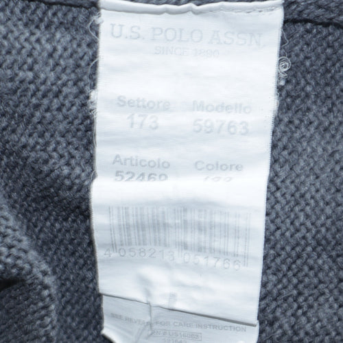 U.S. Polo Assn. Men's Grey Half Zip Cotton Jumper Size L