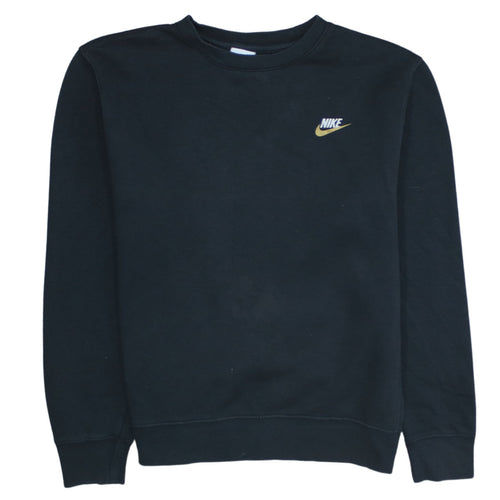 Nike Womens Black Small Pullover Sweatshirt Classic Crew Neck