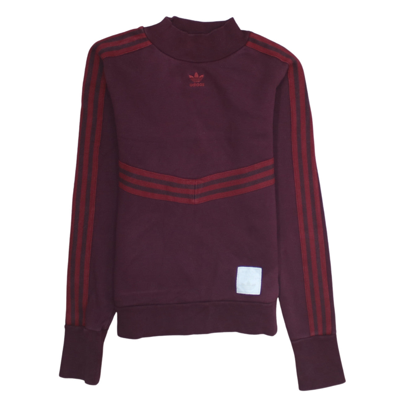 Adidas Women Burgundy Crew Neck Pullover Sweatshirt Size 8 Cotton Blend