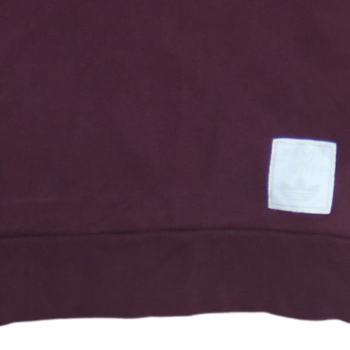 Adidas Women Burgundy Crew Neck Pullover Sweatshirt Size 8 Cotton Blend