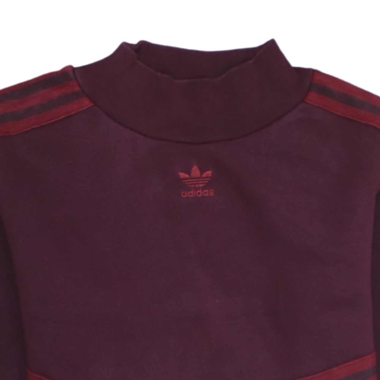Adidas Women Burgundy Crew Neck Pullover Sweatshirt Size 8 Cotton Blend