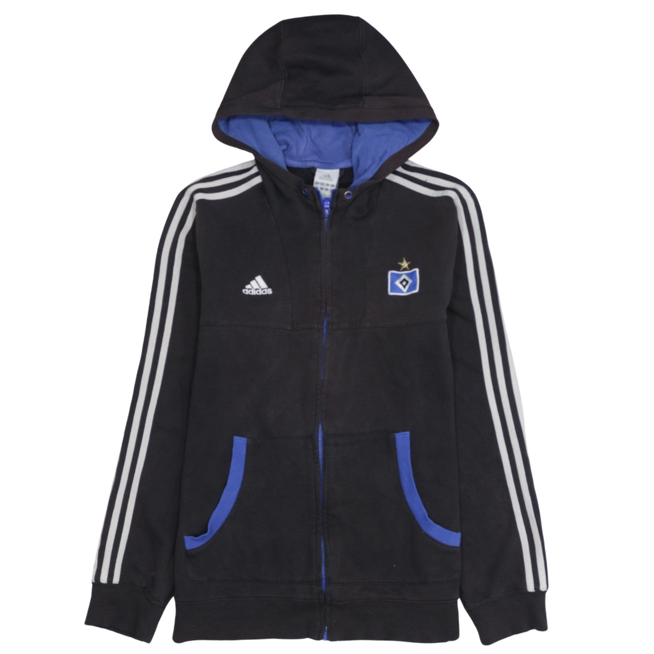 Adidas Teens Black Full Zip Hoodie with Logo Size 14