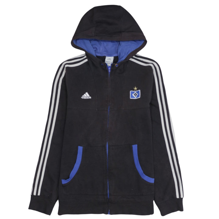 Adidas Teens Black Full Zip Hoodie with Logo Size 14