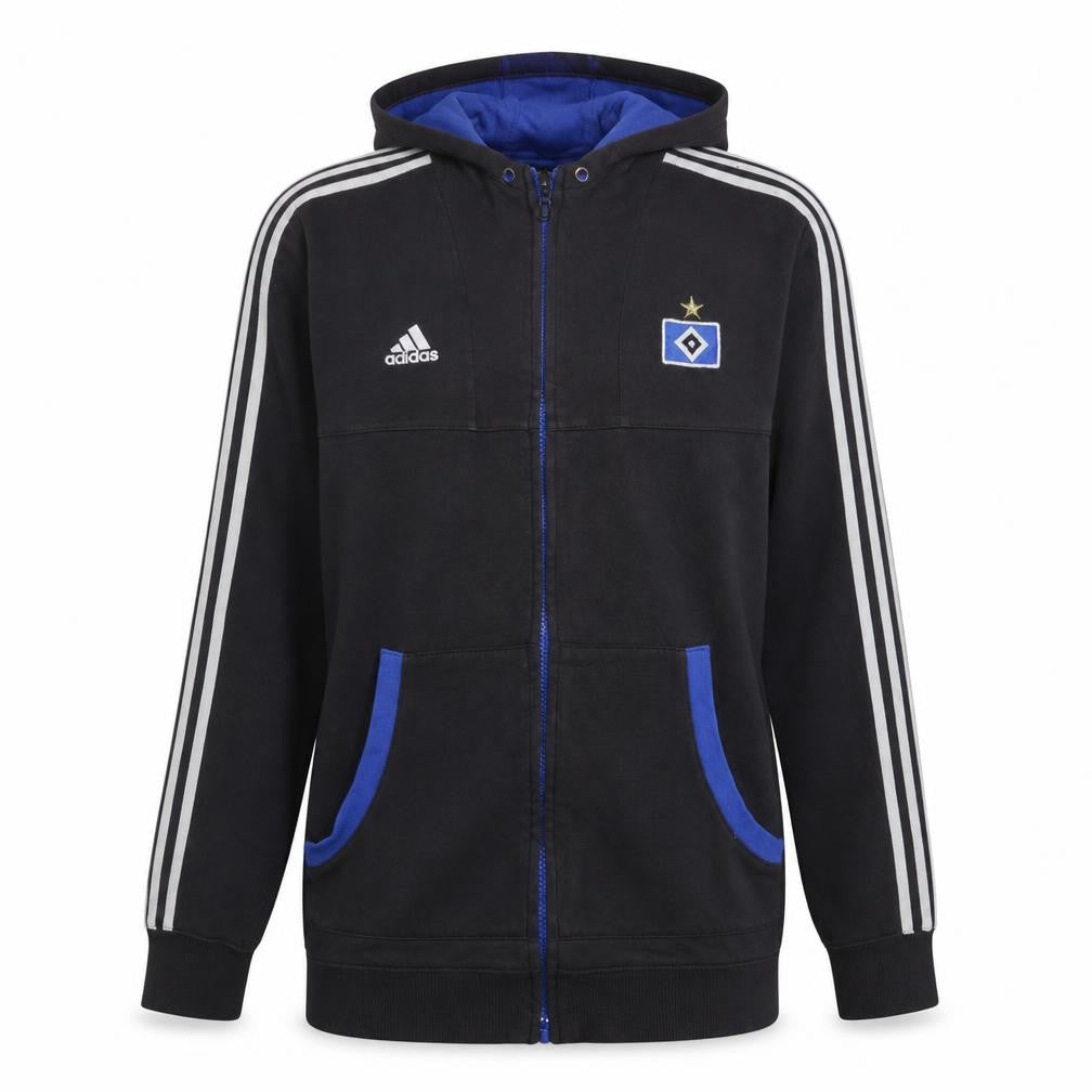 Front view of Adidas Teens Black Full Zip Hoodie with Logo, size 14