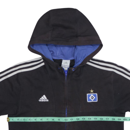 Adidas Teens Black Full Zip Hoodie with Logo Size 14