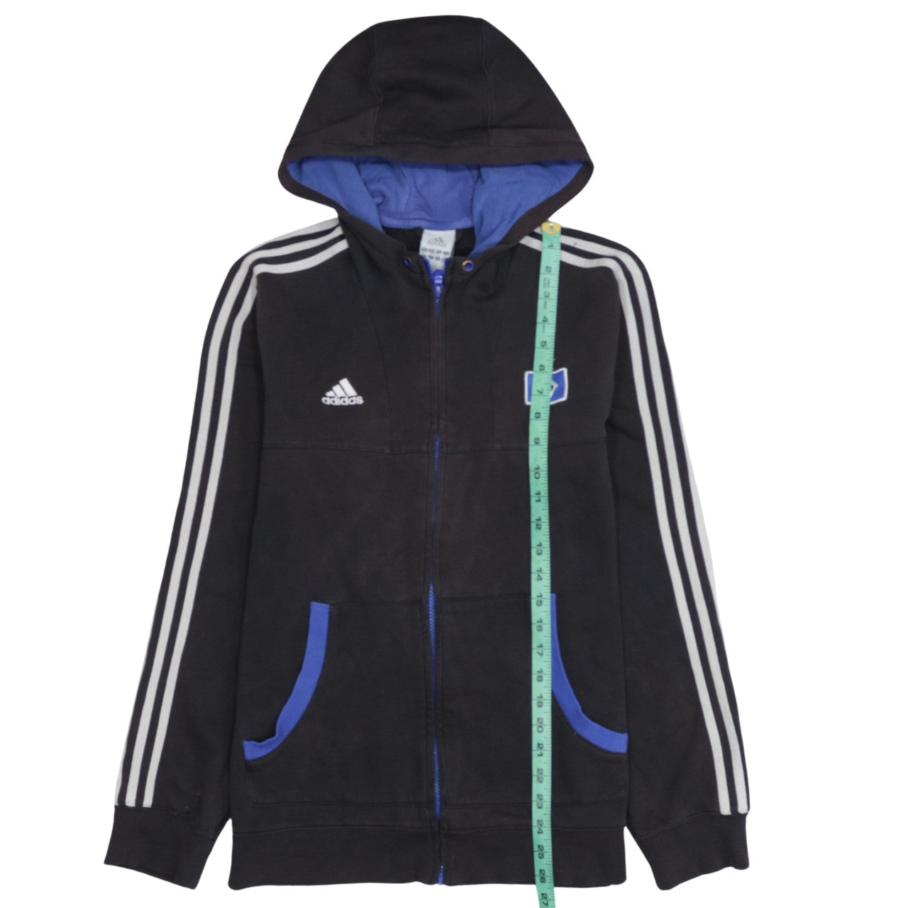 Adidas Teens Black Full Zip Hoodie with Logo Size 14