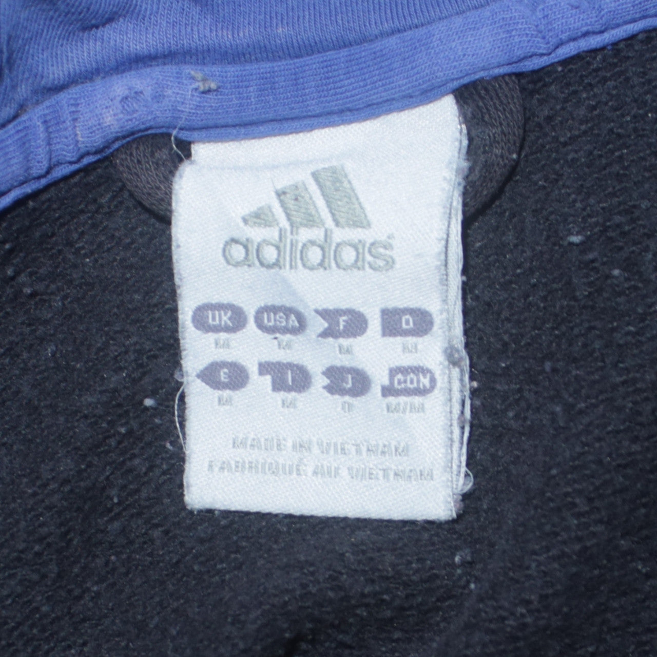 Adidas Teens Black Full Zip Hoodie with Logo Size 14