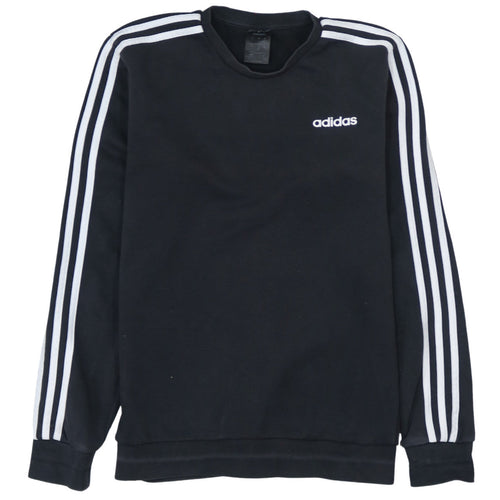 adidas Men's Black Small Pullover Sweatshirt Crew Neck Sportswear