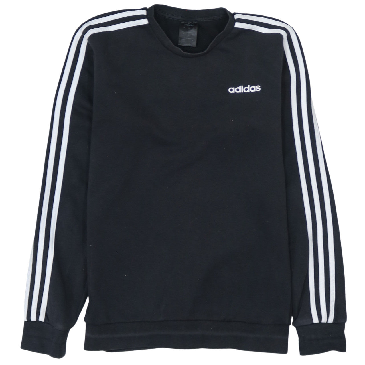 adidas Men's Black Small Pullover Sweatshirt Crew Neck Sportswear