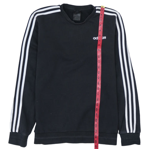 adidas Men's Black Small Pullover Sweatshirt Crew Neck Sportswear